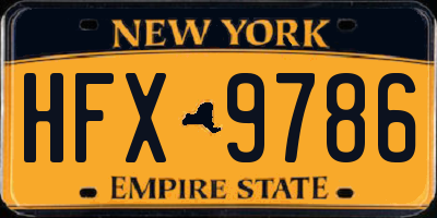 NY license plate HFX9786