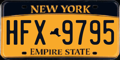 NY license plate HFX9795