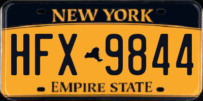 NY license plate HFX9844
