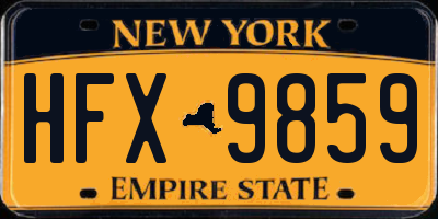 NY license plate HFX9859