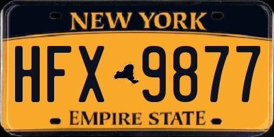 NY license plate HFX9877