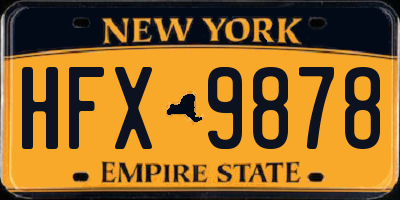 NY license plate HFX9878