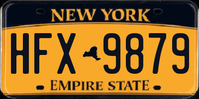 NY license plate HFX9879