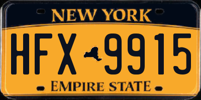 NY license plate HFX9915