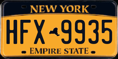NY license plate HFX9935