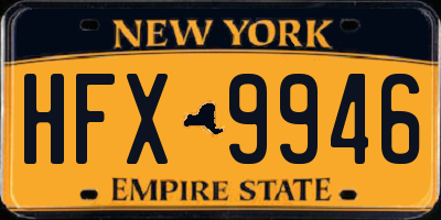 NY license plate HFX9946