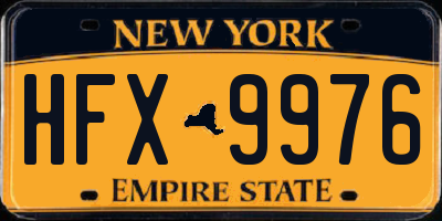 NY license plate HFX9976