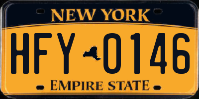 NY license plate HFY0146
