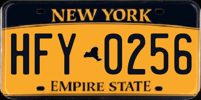 NY license plate HFY0256