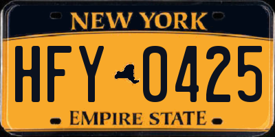 NY license plate HFY0425