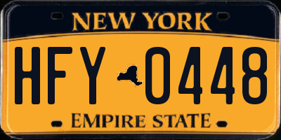 NY license plate HFY0448