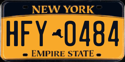 NY license plate HFY0484