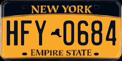 NY license plate HFY0684