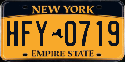 NY license plate HFY0719