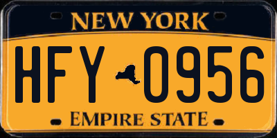 NY license plate HFY0956