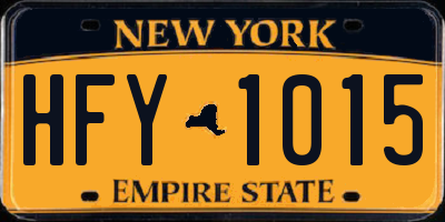 NY license plate HFY1015