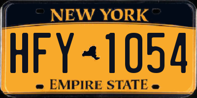 NY license plate HFY1054