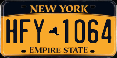 NY license plate HFY1064
