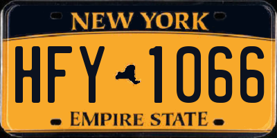 NY license plate HFY1066