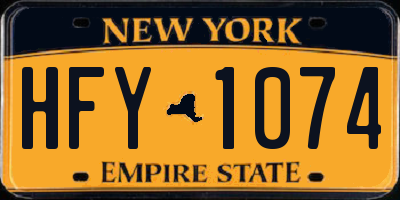 NY license plate HFY1074