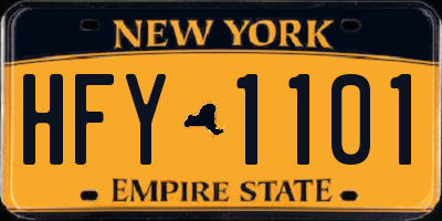NY license plate HFY1101