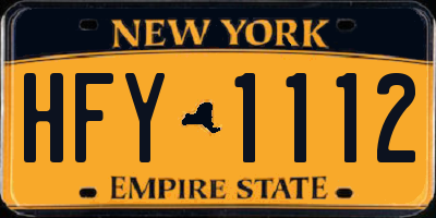 NY license plate HFY1112
