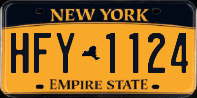 NY license plate HFY1124