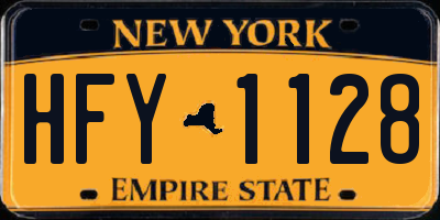 NY license plate HFY1128