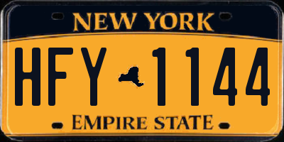 NY license plate HFY1144