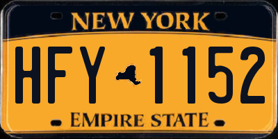 NY license plate HFY1152