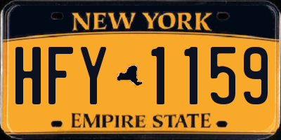 NY license plate HFY1159