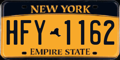 NY license plate HFY1162