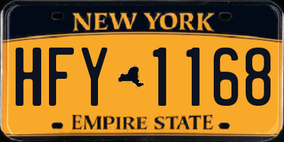 NY license plate HFY1168