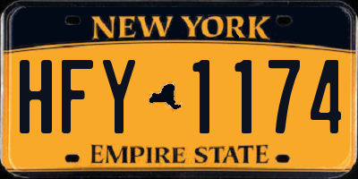NY license plate HFY1174