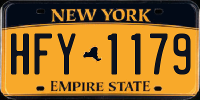 NY license plate HFY1179