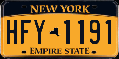 NY license plate HFY1191