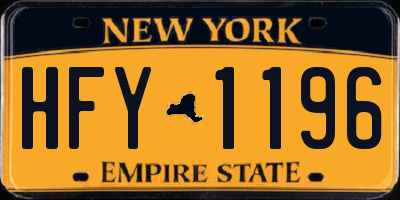 NY license plate HFY1196