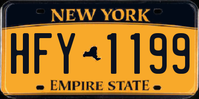 NY license plate HFY1199