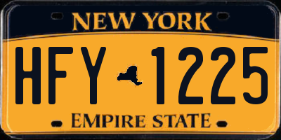 NY license plate HFY1225