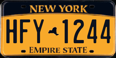 NY license plate HFY1244