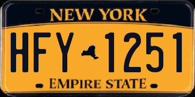 NY license plate HFY1251