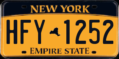 NY license plate HFY1252