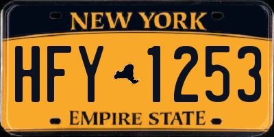 NY license plate HFY1253