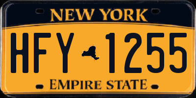NY license plate HFY1255