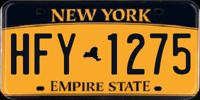 NY license plate HFY1275