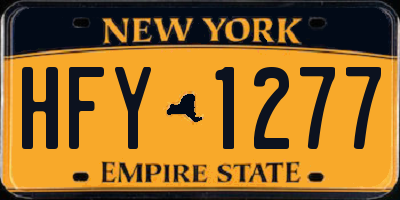 NY license plate HFY1277