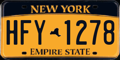 NY license plate HFY1278