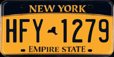 NY license plate HFY1279