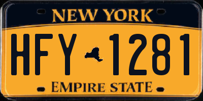 NY license plate HFY1281