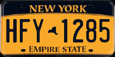 NY license plate HFY1285